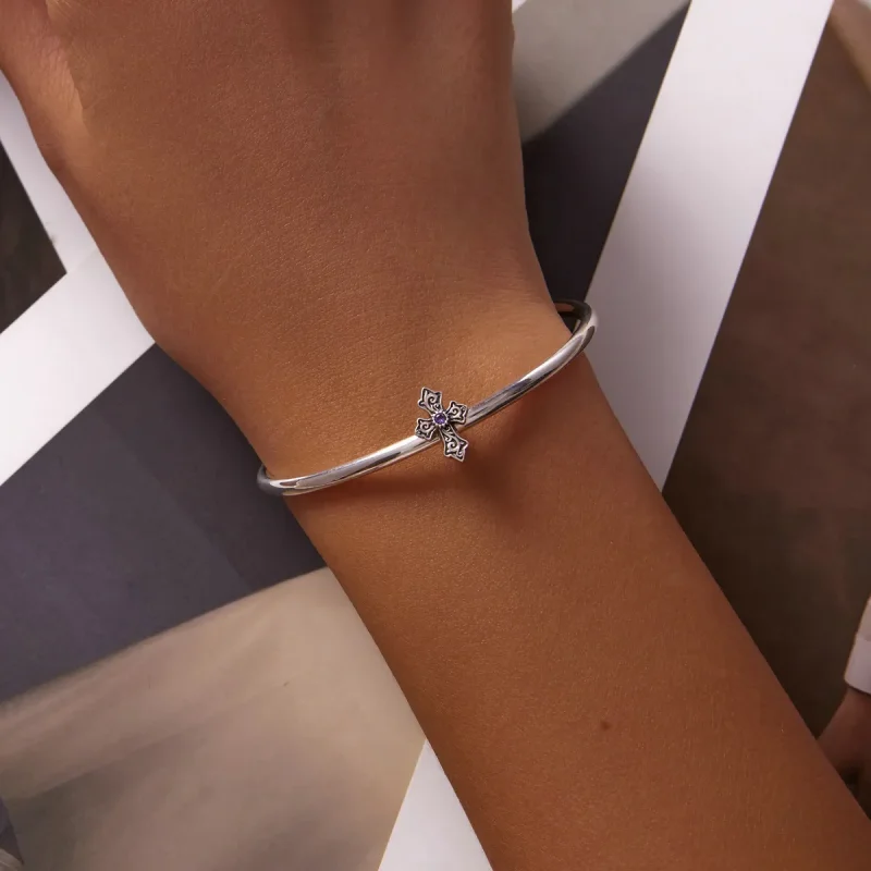 (kép) PANDORA típusú Retro minta kereszt Charm - BSC583 - Megtekintés 5