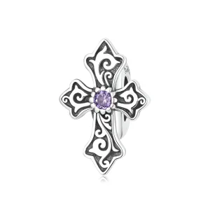 (kép) PANDORA típusú Retro minta kereszt Charm - BSC583