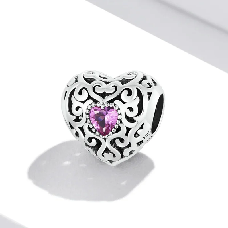 (kép) PANDORA típusú Retro minta szerelem Charm - SCC2136 - Megtekintés 2