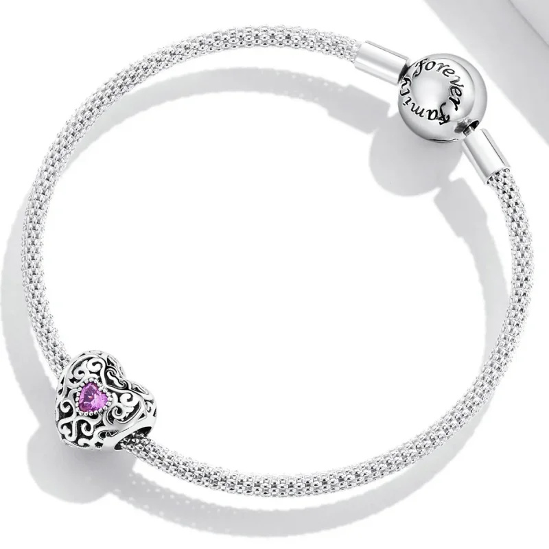 (kép) PANDORA típusú Retro minta szerelem Charm - SCC2136 - Megtekintés 3