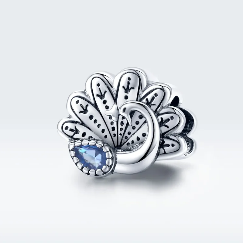 (kép) PANDORA típusú retro páva charm - SCC1558 - Megtekintés 5