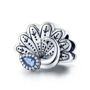 PANDORA típusú retro páva charm - SCC1558 (kép) PANDORA típusú retro páva charm - SCC1558