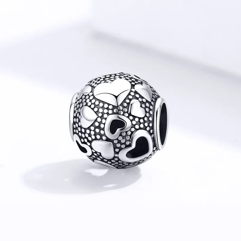 (kép) PANDORA típusú retro szív charm - SCC1451 - Megtekintés 2