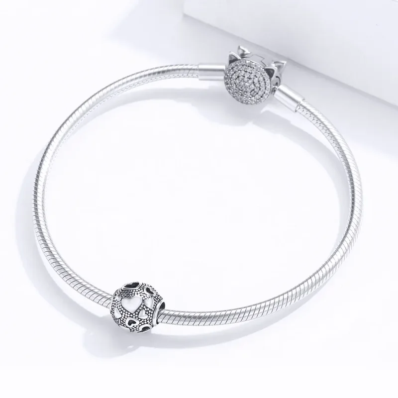 (kép) PANDORA típusú retro szív charm - SCC1451 - Megtekintés 3