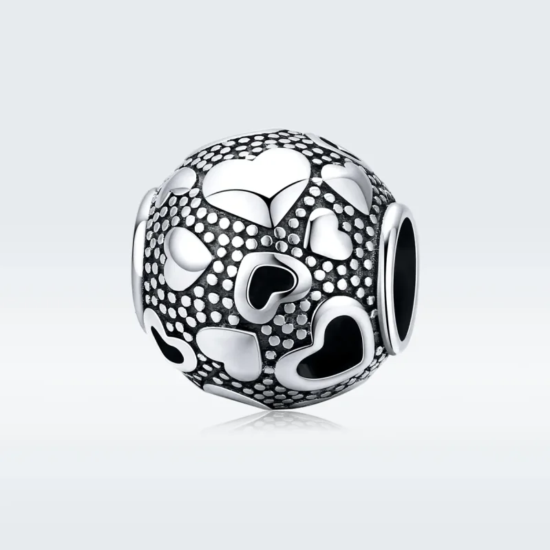 (kép) PANDORA típusú retro szív charm - SCC1451 - Megtekintés 5