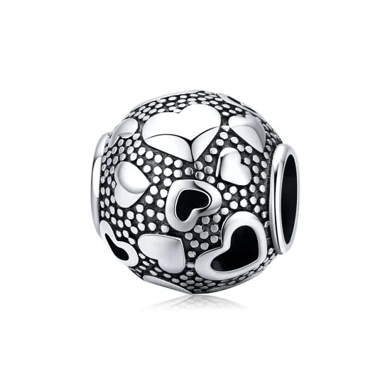 (kép) PANDORA típusú retro szív charm - SCC1451
