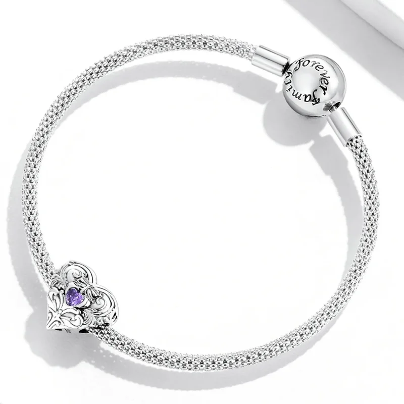 (kép) PANDORA típusú Retro szív Charm - SCC2158 - Megtekintés 3