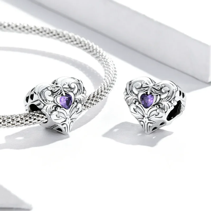 (kép) PANDORA típusú Retro szív Charm - SCC2158 - Megtekintés 4