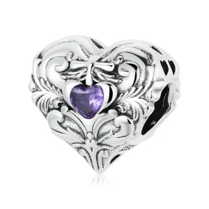 (kép) PANDORA típusú Retro szív Charm - SCC2158