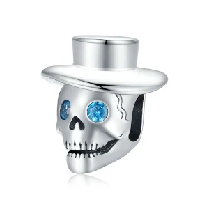 (kép) PANDORA típusú Úriember koponya Charm - BSC525