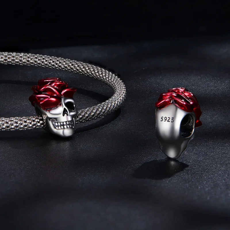(kép) PANDORA típusú Rózsa koponya Charm - SCC2403 - Megtekintés 4