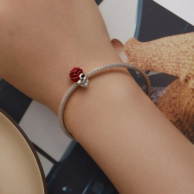 (kép) PANDORA típusú Rózsa koponya Charm - SCC2403 - Megtekintés 6