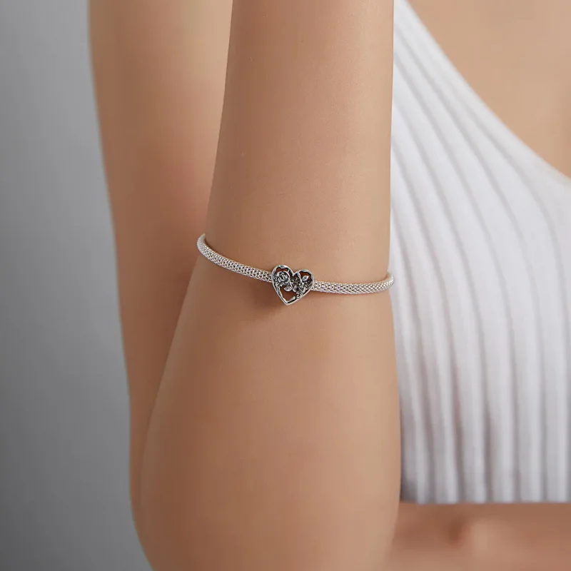 (kép) PANDORA típusú Rózsa szerelem Charm - BSC475 - Megtekintés 5
