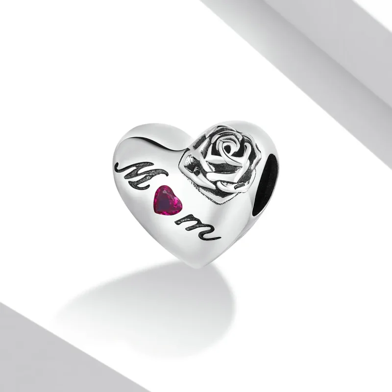 (kép) PANDORA típusú Rózsa szív Charm - SCC2072 - Megtekintés 2
