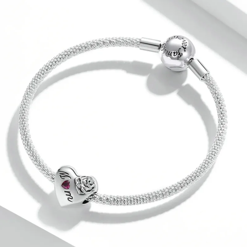 (kép) PANDORA típusú Rózsa szív Charm - SCC2072 - Megtekintés 3