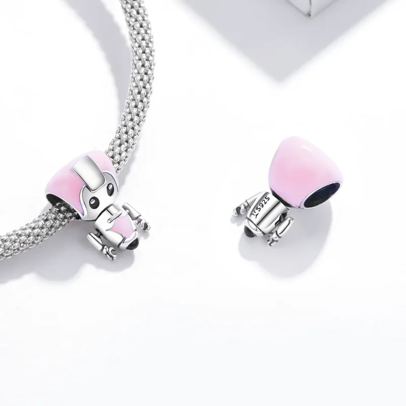 (kép) PANDORA típusú Rózsaszín babarobot Charm - SCC1774 - Megtekintés 4