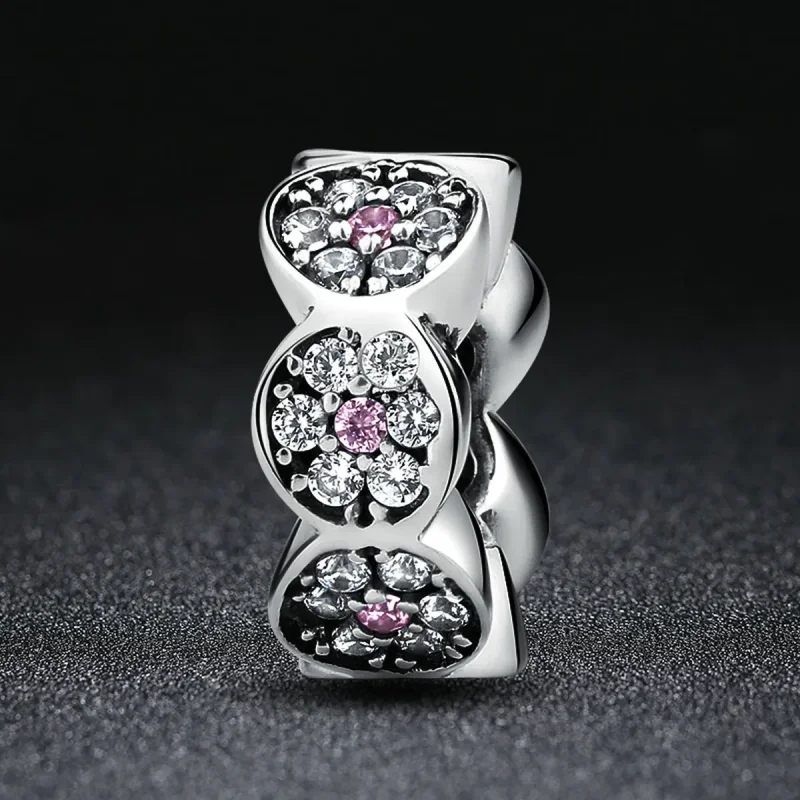 (kép) PANDORA típusú rózsaszín garland spacer charm - SCC101 - Megtekintés 6