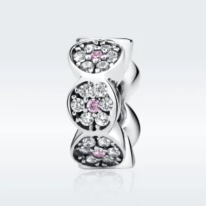 (kép) PANDORA típusú rózsaszín garland spacer charm - SCC101