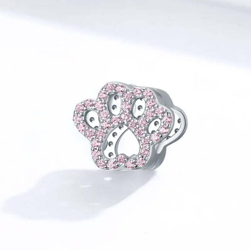 (kép) PANDORA típusú rózsaszín mancs charm - BSC164 - Megtekintés 2
