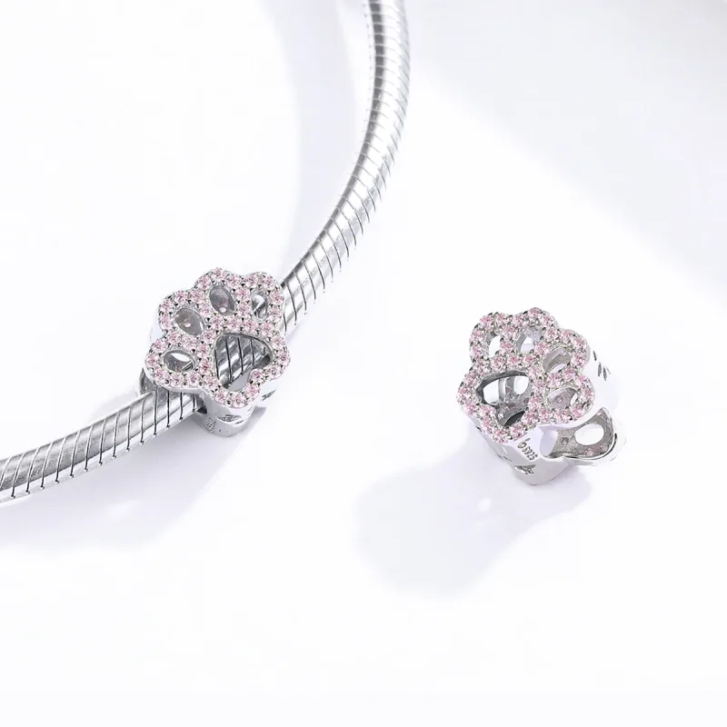 (kép) PANDORA típusú rózsaszín mancs charm - BSC164 - Megtekintés 4