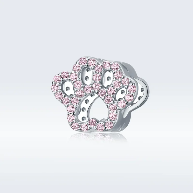 (kép) PANDORA típusú rózsaszín mancs charm - BSC164 - Megtekintés 5