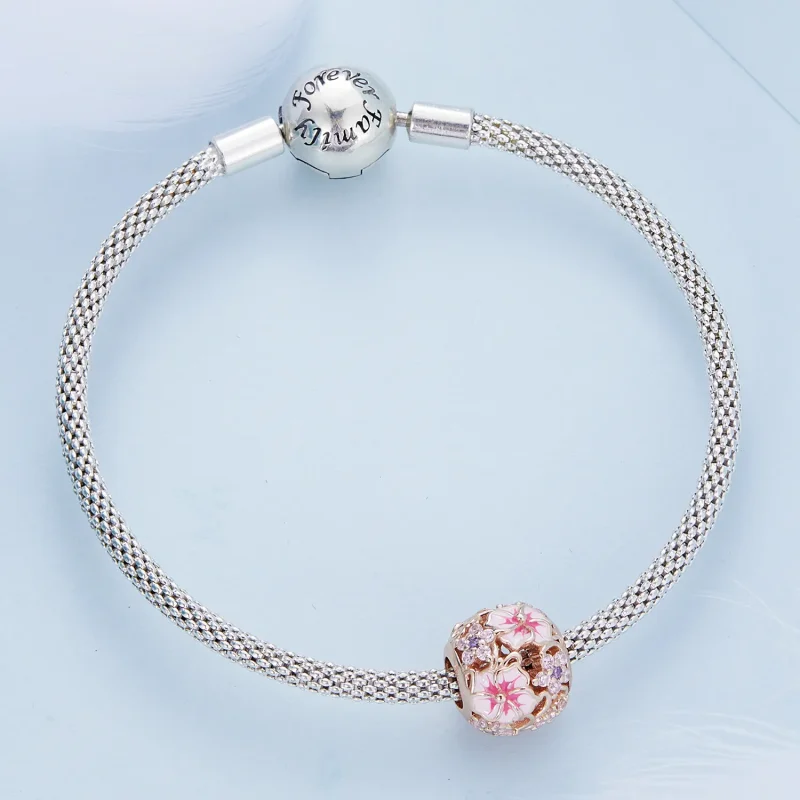 (kép) PANDORA típusú Rózsaszín Sakura Charm - BSC643 - Megtekintés 4