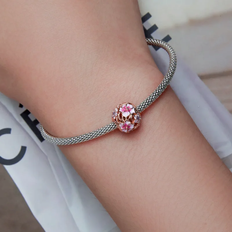 (kép) PANDORA típusú Rózsaszín Sakura Charm - BSC643 - Megtekintés 6