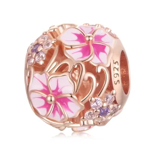 PANDORA típusú Rózsaszín Sakura Charm - BSC643 (kép) PANDORA típusú Rózsaszín Sakura Charm - BSC643