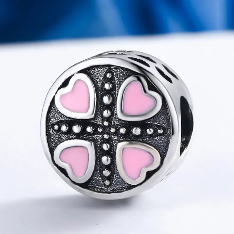 (kép) PANDORA típusú Rózsaszín szerelem Charm - SCC157 - Megtekintés 3