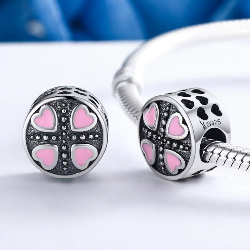 (kép) PANDORA típusú Rózsaszín szerelem Charm - SCC157 - Megtekintés 4