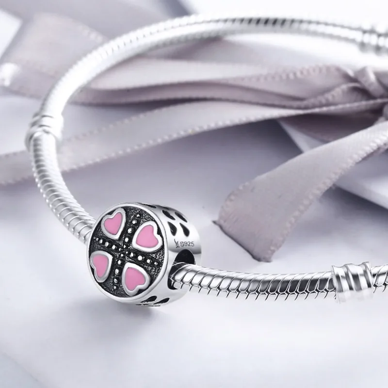 (kép) PANDORA típusú Rózsaszín szerelem Charm - SCC157 - Megtekintés 5