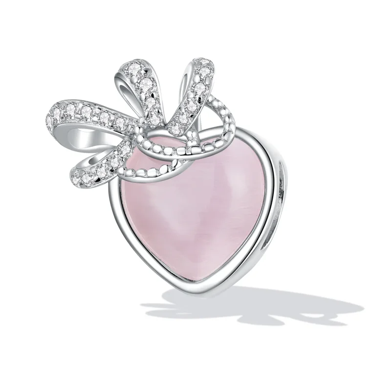 (kép) PANDORA típusú Rózsaszín szív Charm - SCC2261 - Megtekintés 2