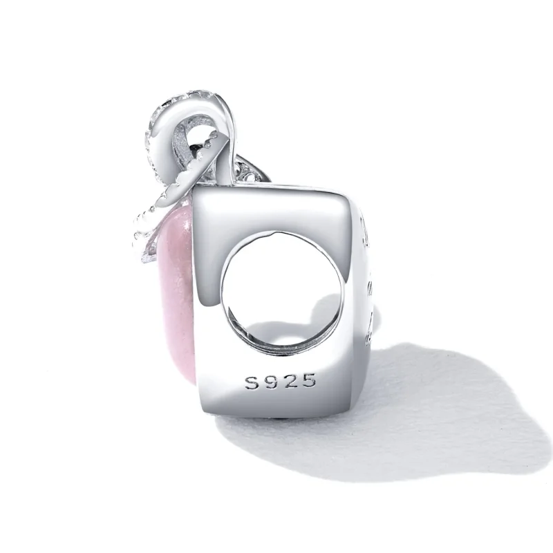 (kép) PANDORA típusú Rózsaszín szív Charm - SCC2261 - Megtekintés 4