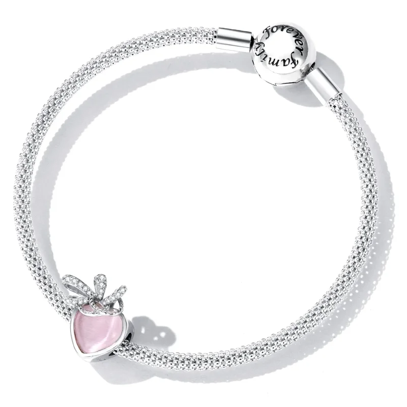 (kép) PANDORA típusú Rózsaszín szív Charm - SCC2261 - Megtekintés 6