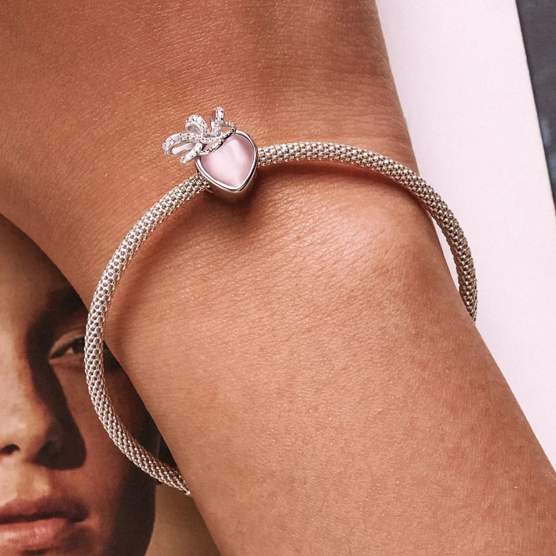(kép) PANDORA típusú Rózsaszín szív Charm - SCC2261 - Megtekintés 7