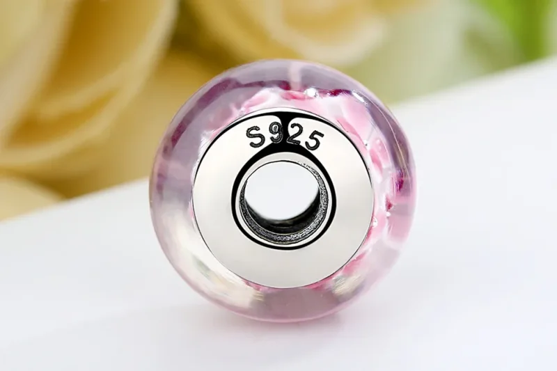 (kép) PANDORA típusú Rózsaszín virágok Murano üveg Charm - SCZ008 - Megtekintés 9
