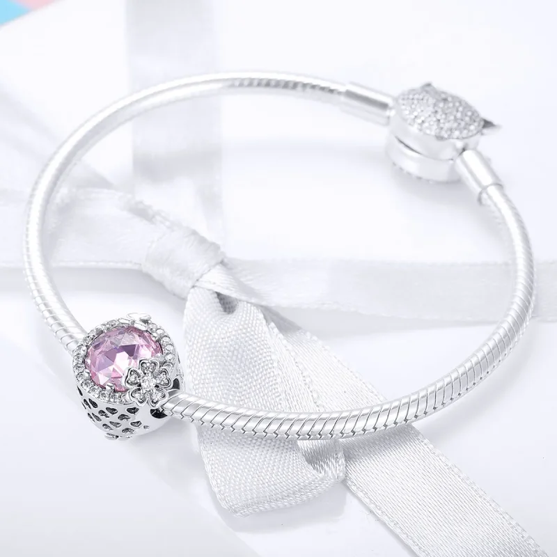 (kép) PANDORA típusú rózsaszín íz charm - SCC904 - Megtekintés 3