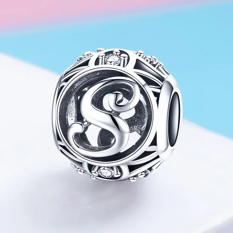 (kép) PANDORA típusú S-betű Charm - SCC738-S - Megtekintés 2
