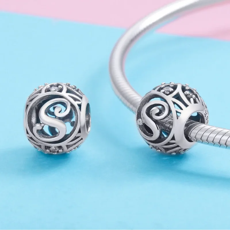 (kép) PANDORA típusú S-betű Charm - SCC738-S - Megtekintés 3