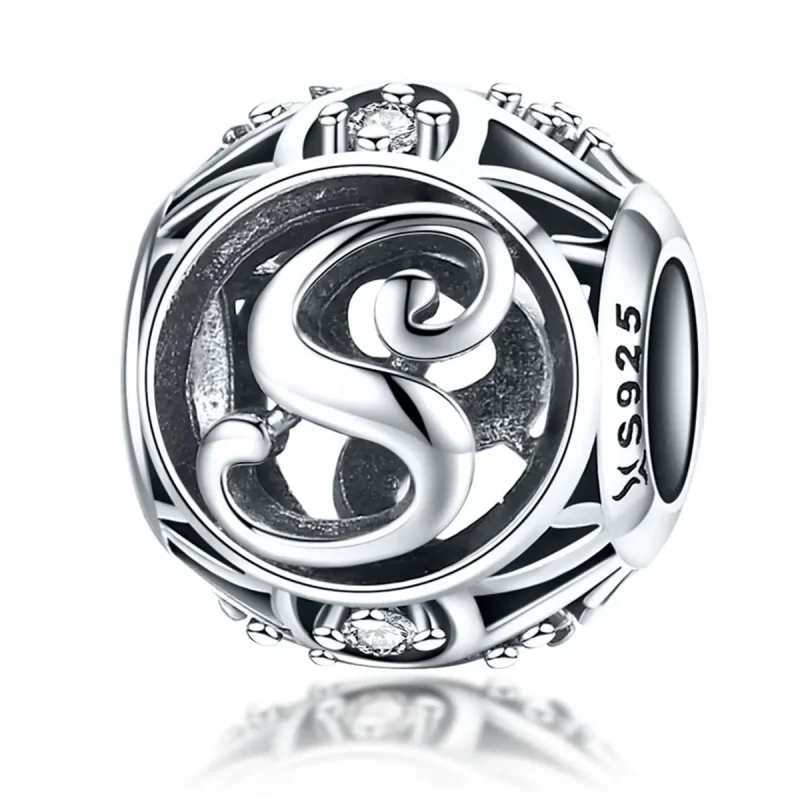 (kép) PANDORA típusú S-betű Charm - SCC738-S