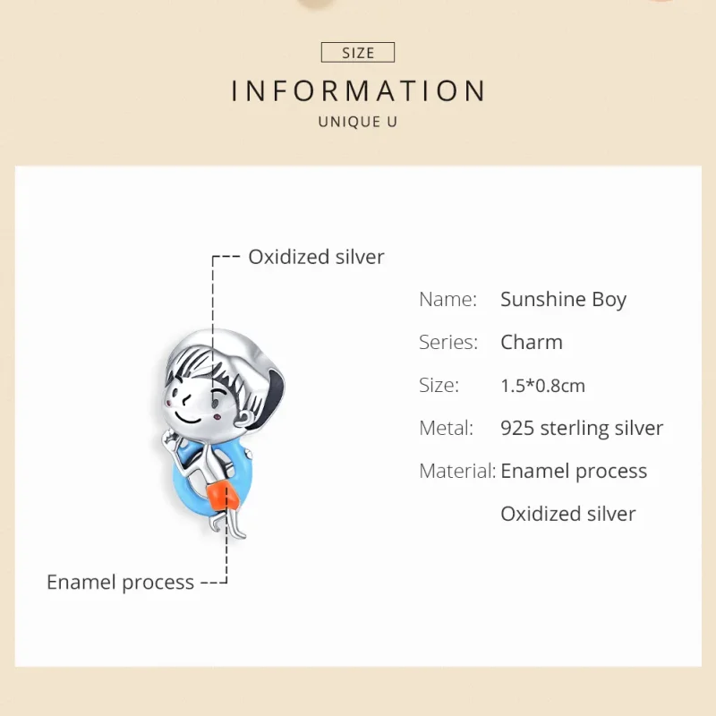 (kép) PANDORA típusú shunshine baby boy charm - SCC1526 - Megtekintés 6