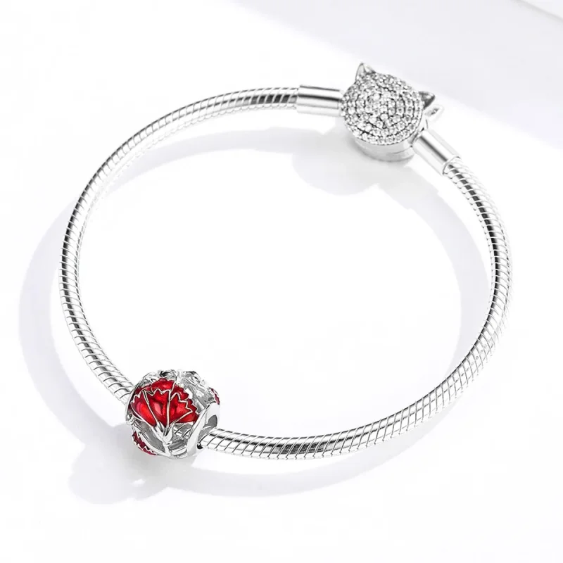 (kép) PANDORA típusú szegfű charm - BSC097 - Megtekintés 3