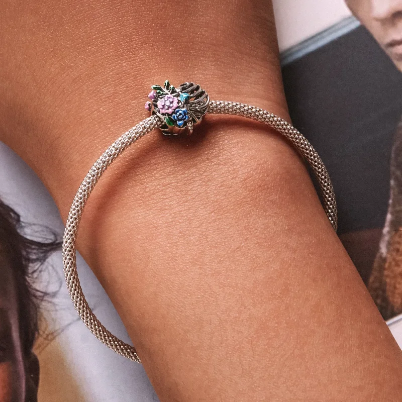 (kép) PANDORA típusú Szerelem borda virág Charm - SCC2239 - Megtekintés 6