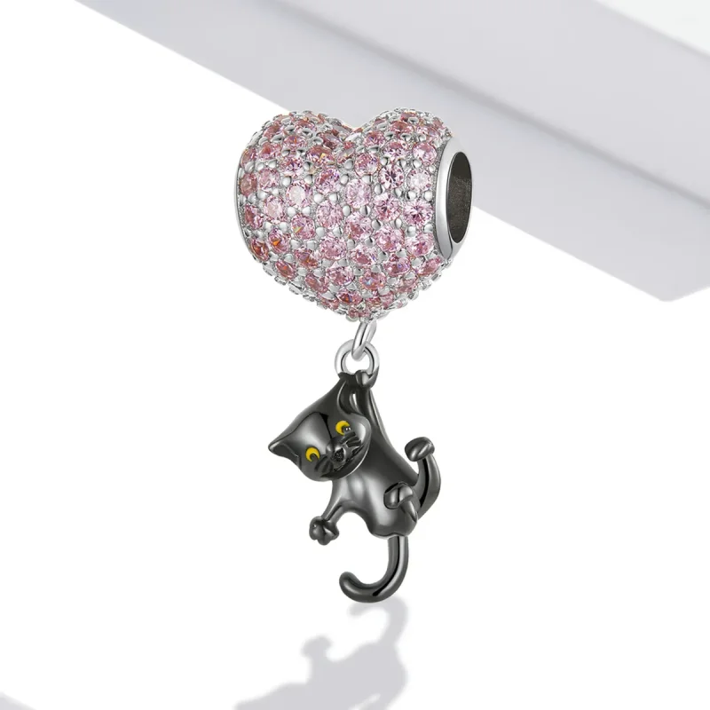 (kép) PANDORA típusú Szerelem Léggömb Fekete Macska Charm - SCC2115 - Megtekintés 2
