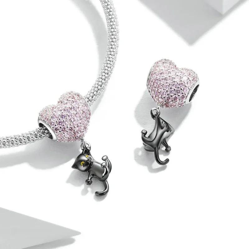 (kép) PANDORA típusú Szerelem Léggömb Fekete Macska Charm - SCC2115 - Megtekintés 4