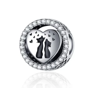 PANDORA típusú szerelem macska charm - SCC1188 (kép) PANDORA típusú szerelem macska charm - SCC1188