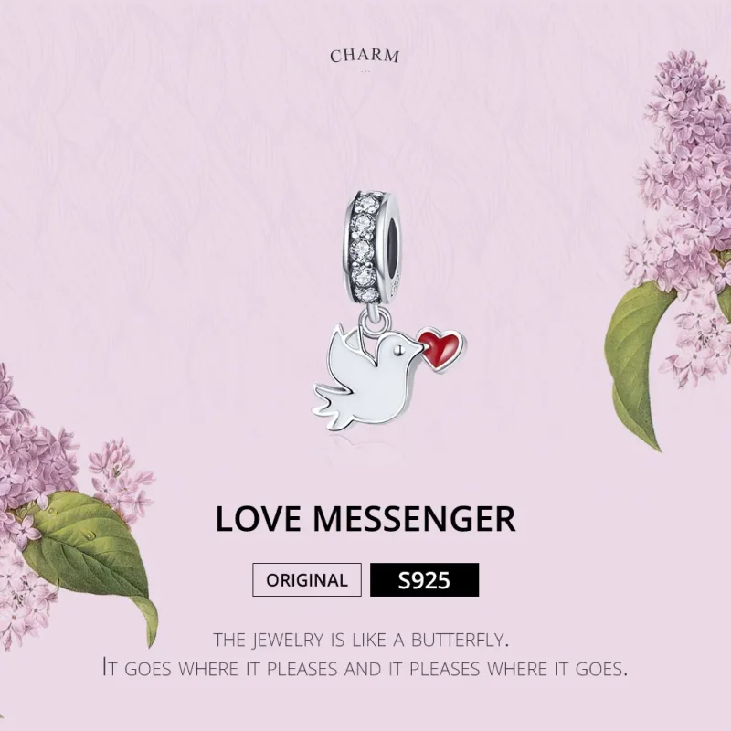 (kép) PANDORA típusú szerelem messenger függő charm - SCC1227 - Megtekintés 2