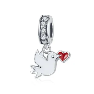 (kép) PANDORA típusú szerelem messenger függő charm - SCC1227
