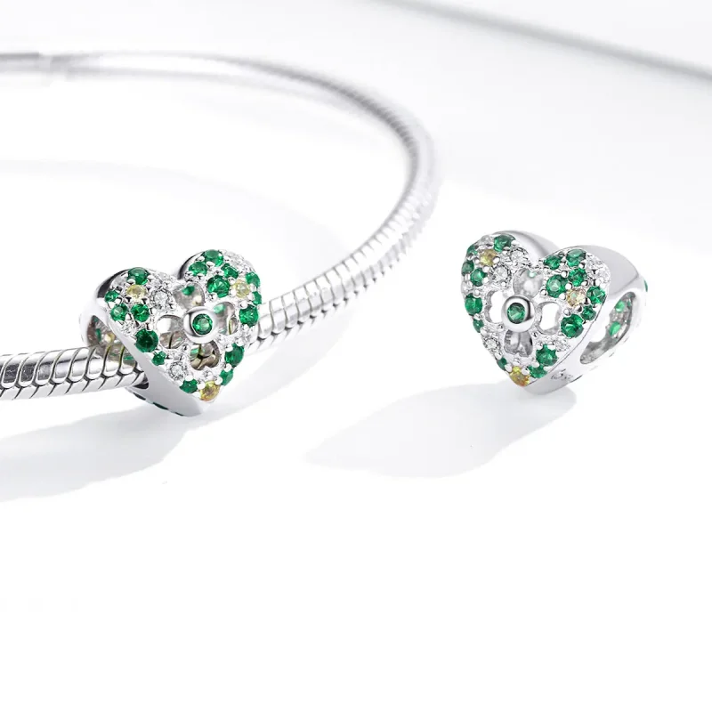 (kép) PANDORA típusú Szerelem négy levél lóhere Charm - BSC301 - Megtekintés 4