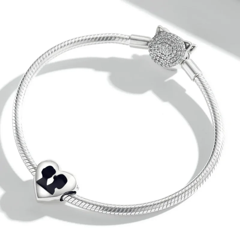 (kép) PANDORA típusú Szerelem sziluett Charm - BSC549 - Megtekintés 3